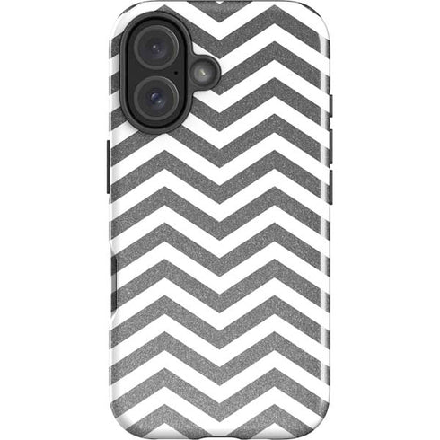 Silver Chevron iPhone 16 Plus Impact Case